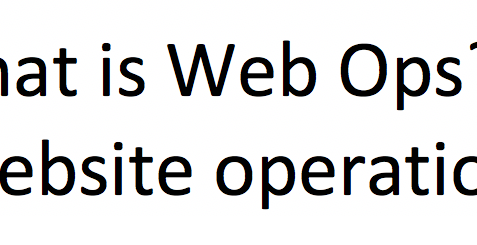 What is Web Ops
